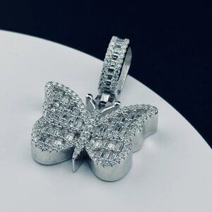 Iced-Out Butterfly Moissanite Pendant | Passes Diamond Tester | 925 Silver